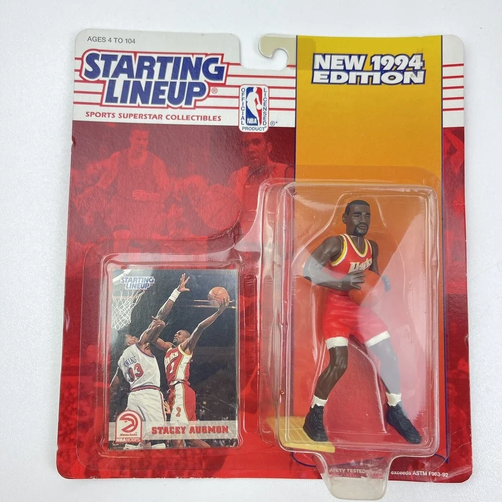 1994 Starting Lineup Stacy Augmon Atlanta Hawks Figure and Card UNLV